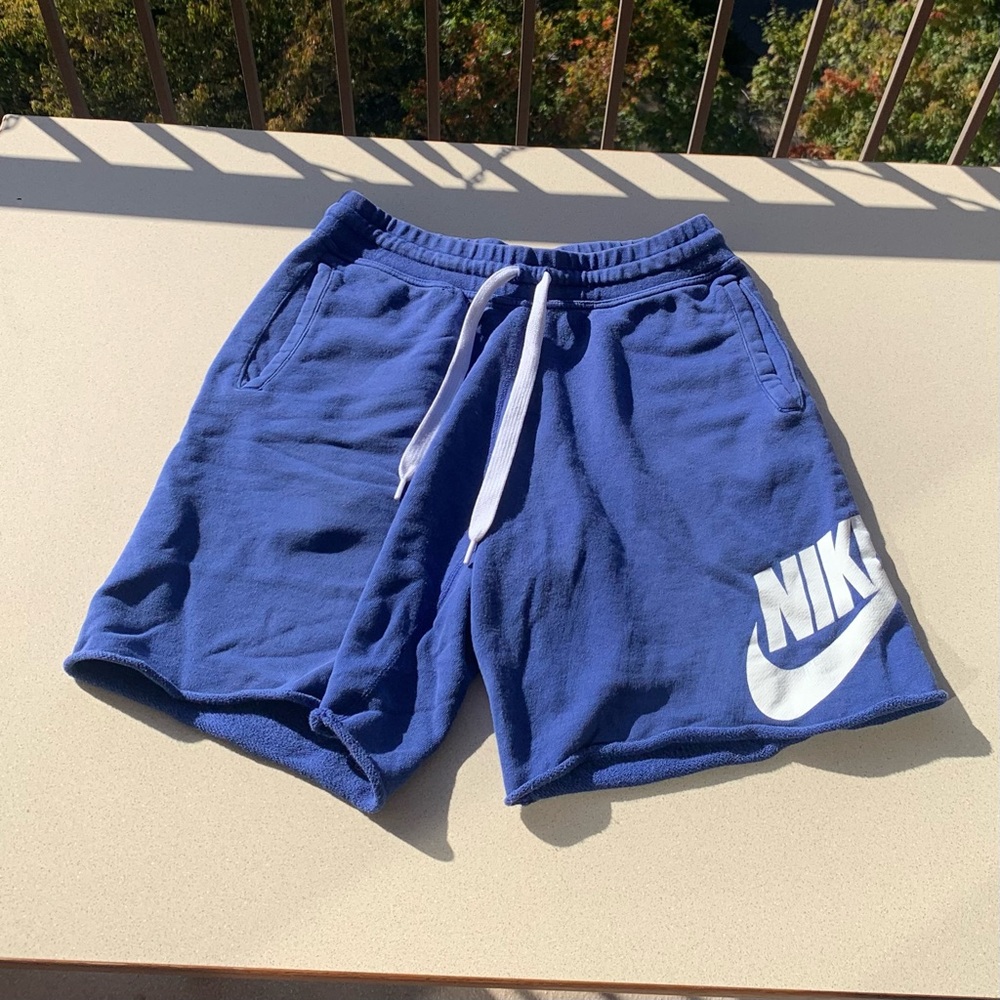 Nike Blue Big Logo Sweatpants Shorts Sweat Shorts Athleisure Men’s Size XL